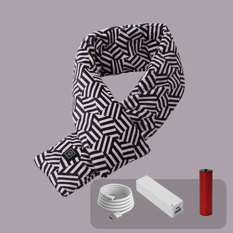 Practical electric neck warmer, thermal heated scarf for outdoor gear & winter fashion.