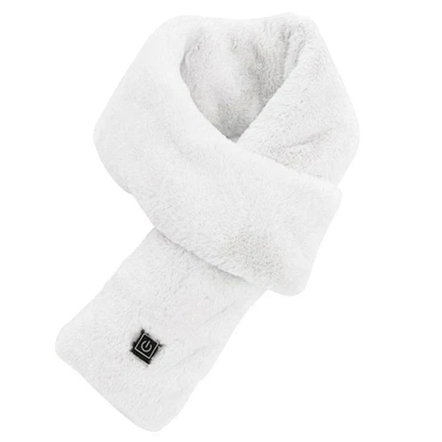 Electric neck warmer: soft, heated scarf for cold weather, essential winter accessory.