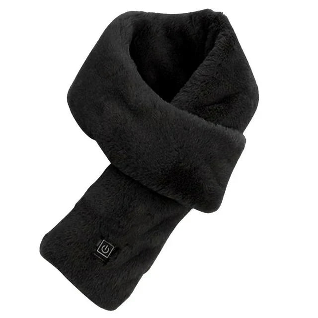 Cozy unisex heated scarf, fleece-lined, providing electric warmth for winter adventures.