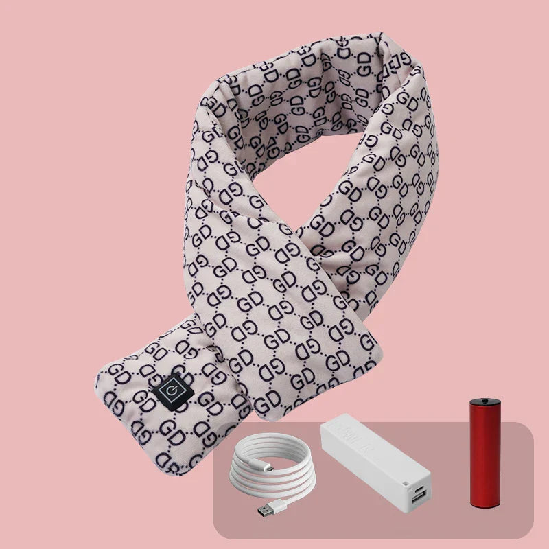 Thermal heated scarf, electric and soft, designed as a perfect neck warmer for winter.