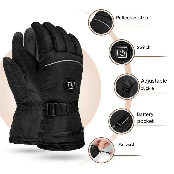Electric heated winter gloves for men and women, delivering consistent warmth in freezing temperatures