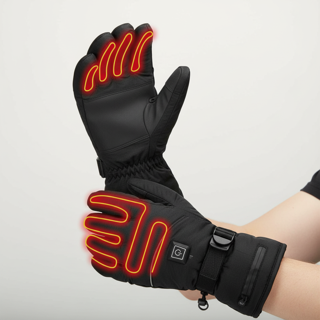 HeatGuard electric heated touchscreen gloves for winter sports and outdoor activities