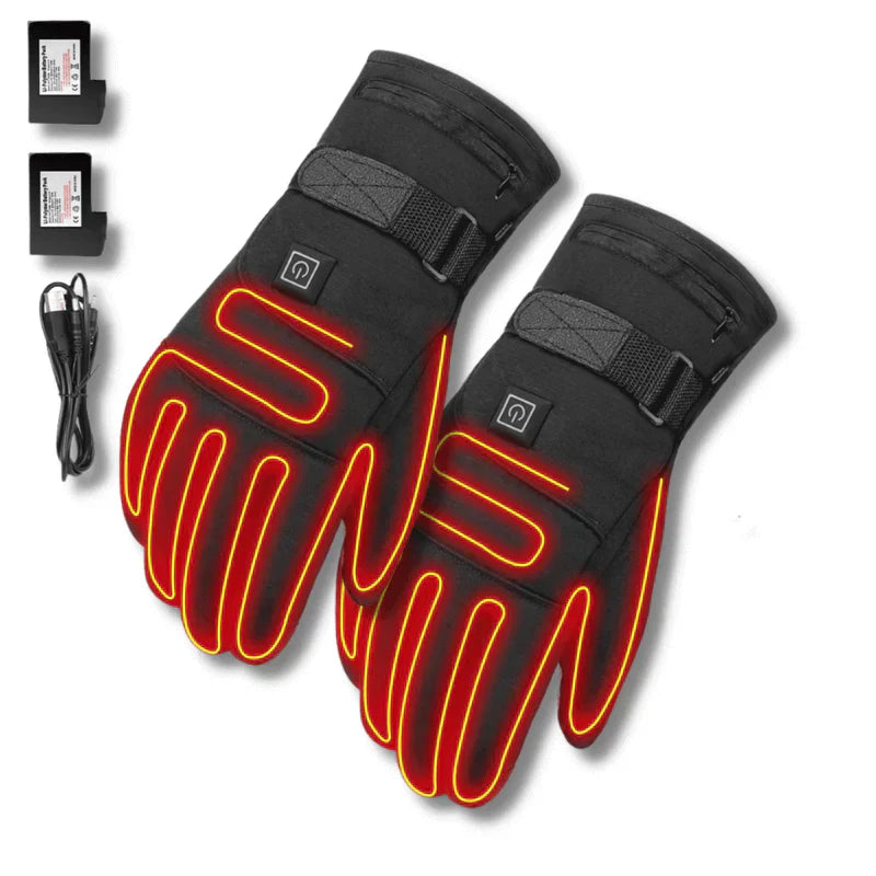 Heated winter gloves featuring touchscreen compatibility for smartphone use