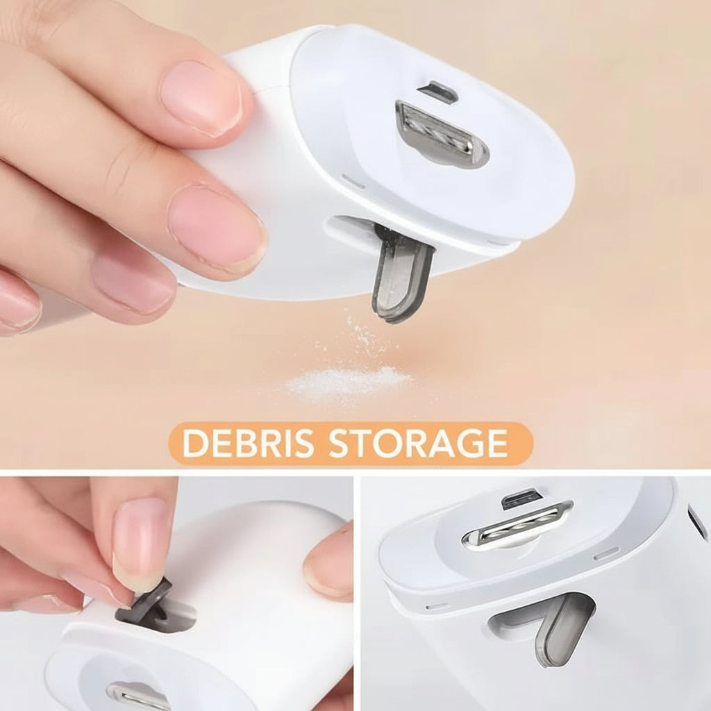 Unisex electric nail kit, a versatile beauty device for complete nail care, filing, and buffing.