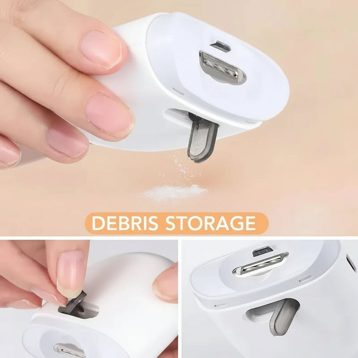 Unisex electric nail kit, a versatile beauty device for complete nail care, filing, and buffing.