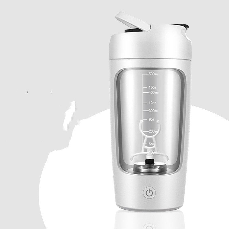 Portable USB rechargeable blender bottle, automatic mixing for fitness enthusiasts, gym gear