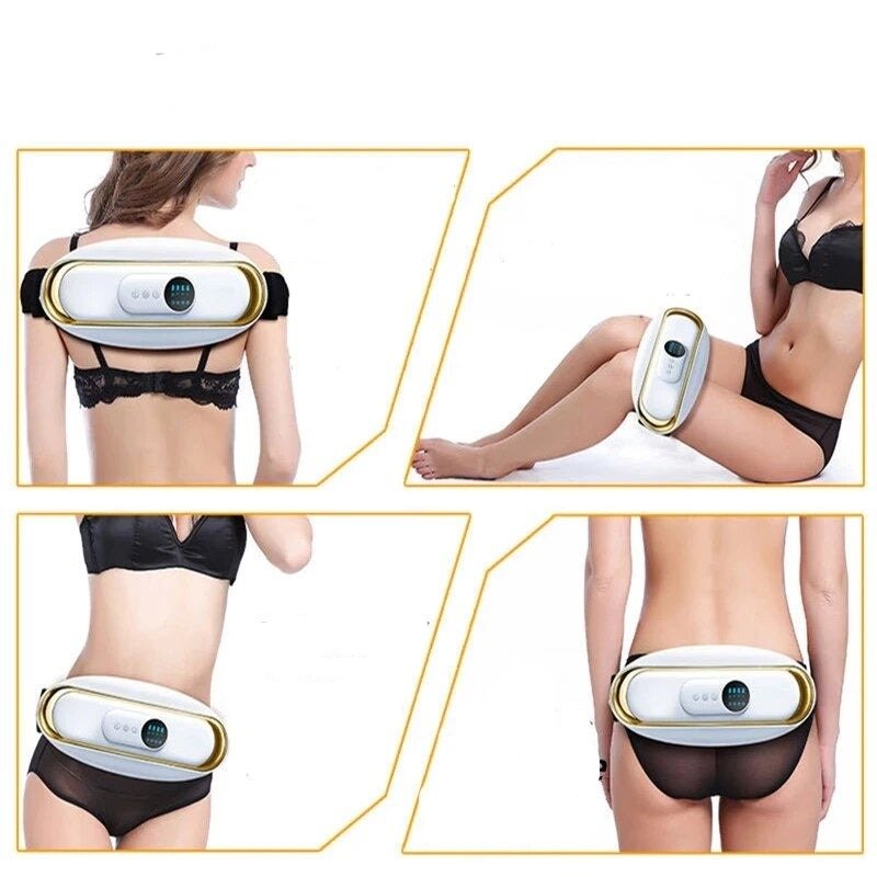 Advanced electric vibration therapy slimming belt for effective belly fat reduction and body toning.