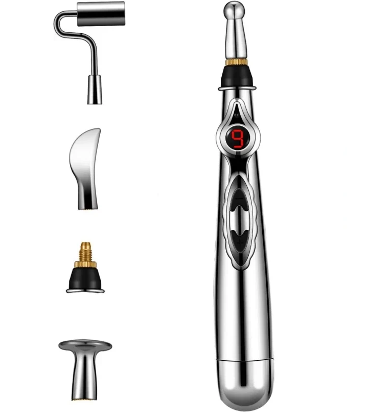 Needle-free electronic massager pen, perfect for stress relief and meridian therapy.