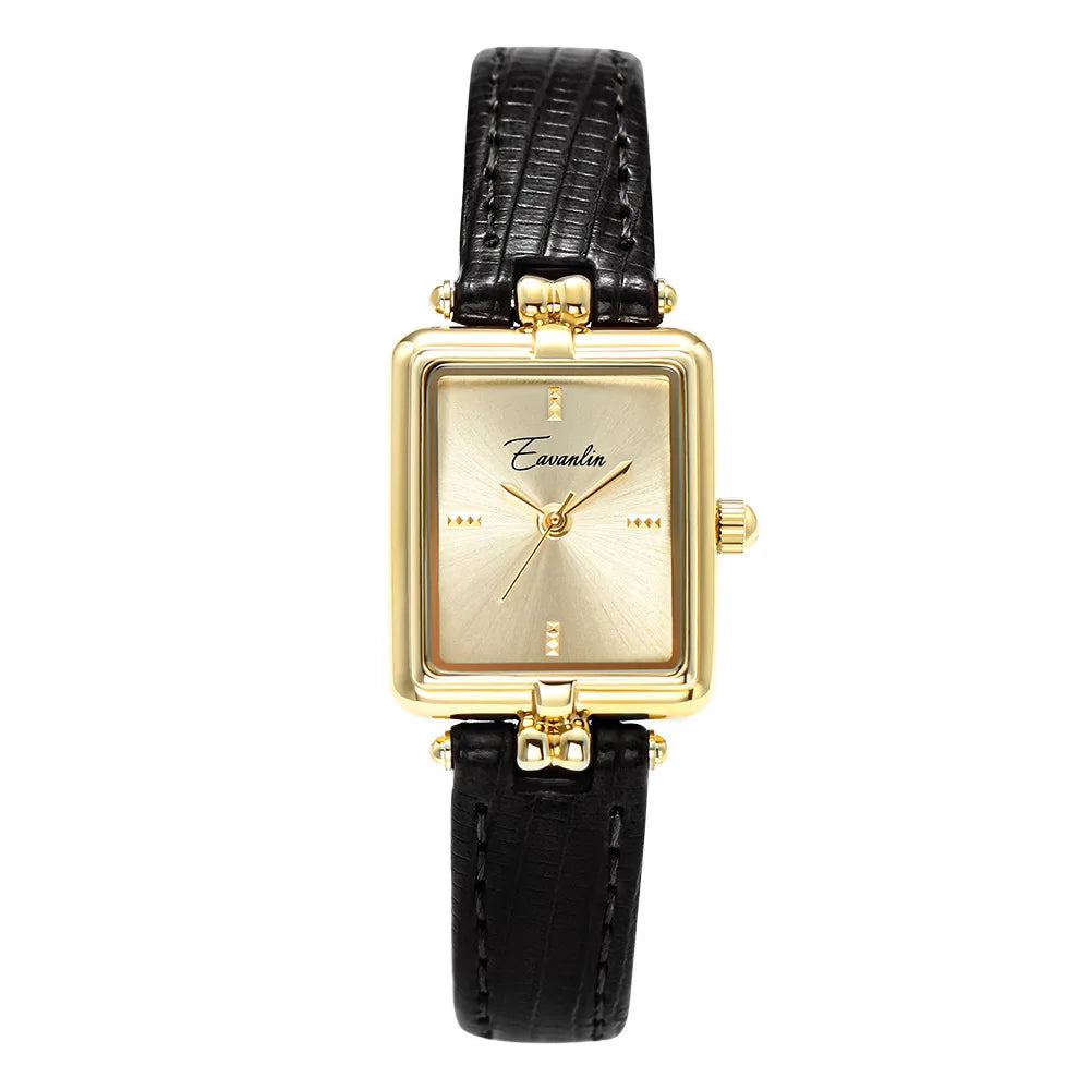 Versatile unisex fashion accessory: elegant oval watch with a durable faux leather band & gold-tone finish.