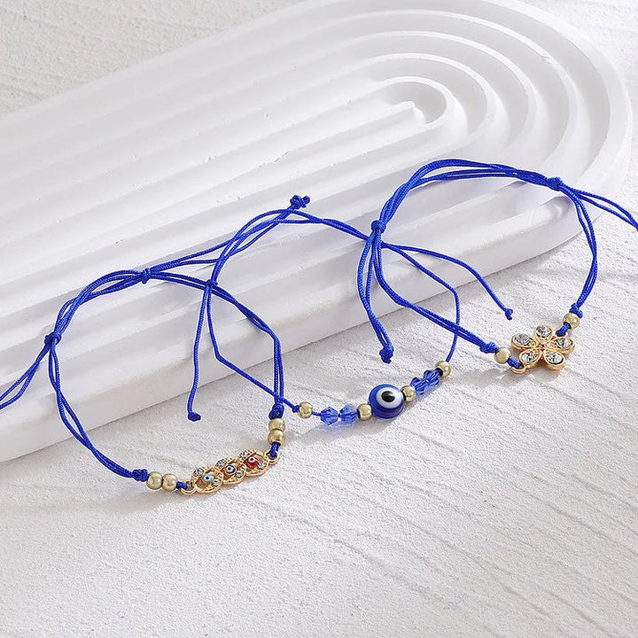 Handmade Elif Evil Eye partner bracelets in ethnic style, symbolizing protection & connection. Adjustable spiritual good luck jewelry.