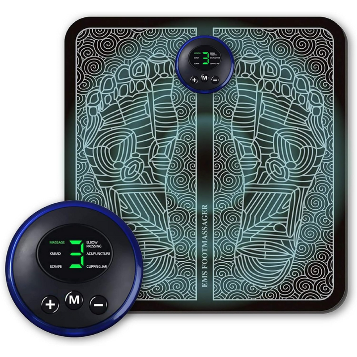 Unisex EMS foot massager pad for deep relaxation, stimulating muscles & relieving foot pain. Enhances blood circulation.