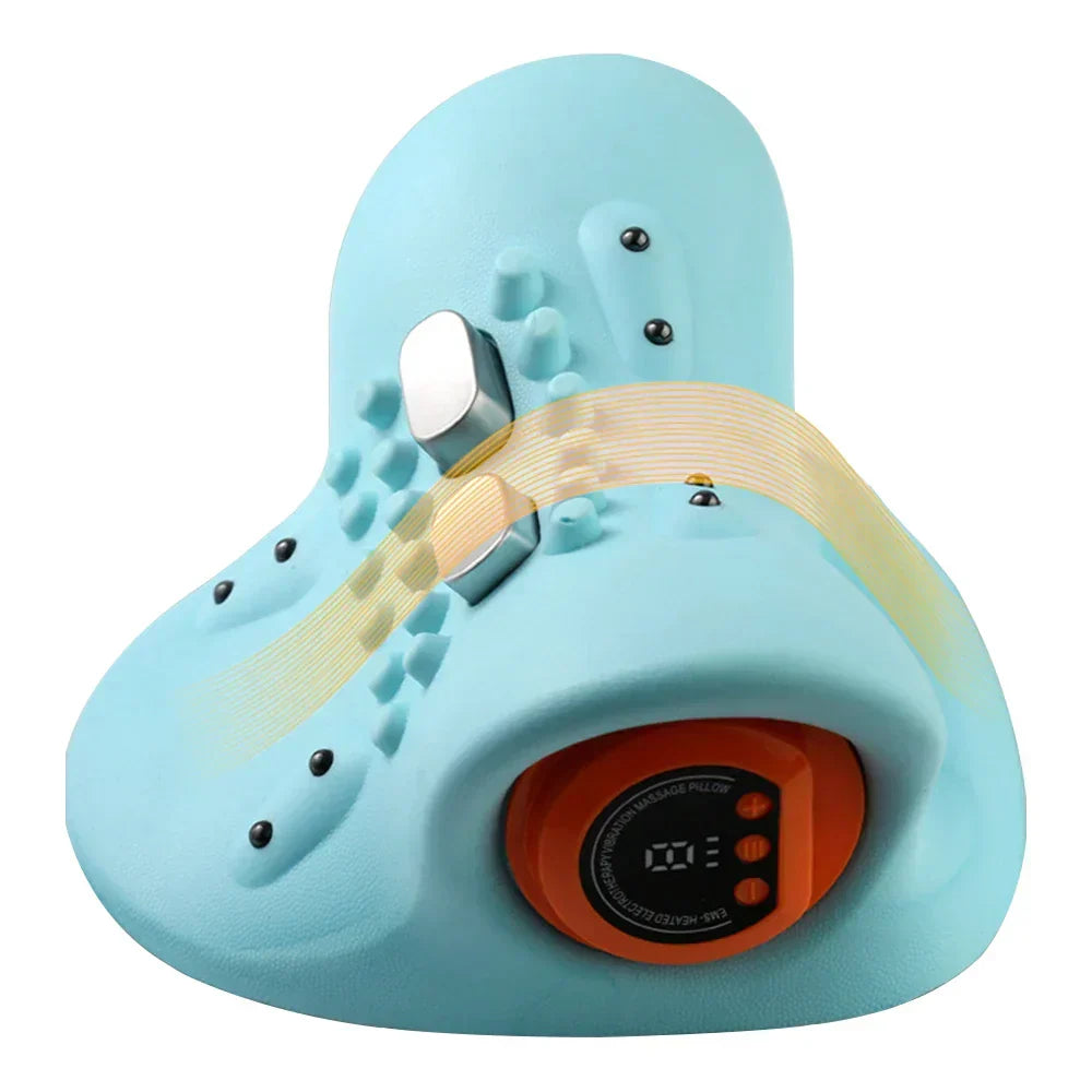 Unisex EMS neck massager for effective pain relief & muscle tension. Portable therapy device for home use.