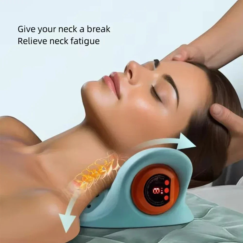 Ergonomic EMS neck massager for improved circulation, posture correction & deep muscle tension release.
