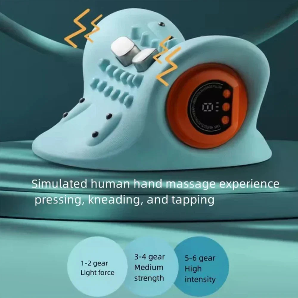 Advanced EMS neck massager device for targeted pain relief, muscle relaxation, and better neck posture.