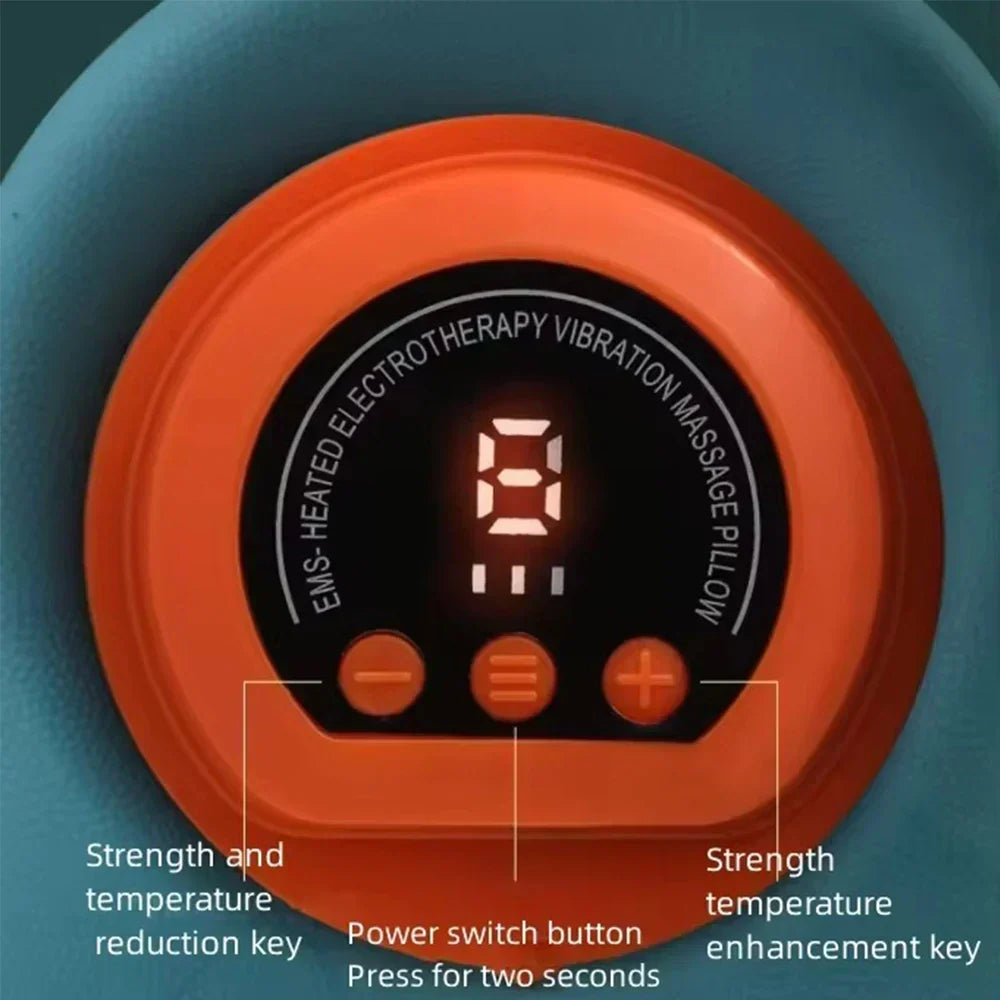 EMS neck massager uses electrical stimulation for deep pain relief, circulation & flexibility improvement.