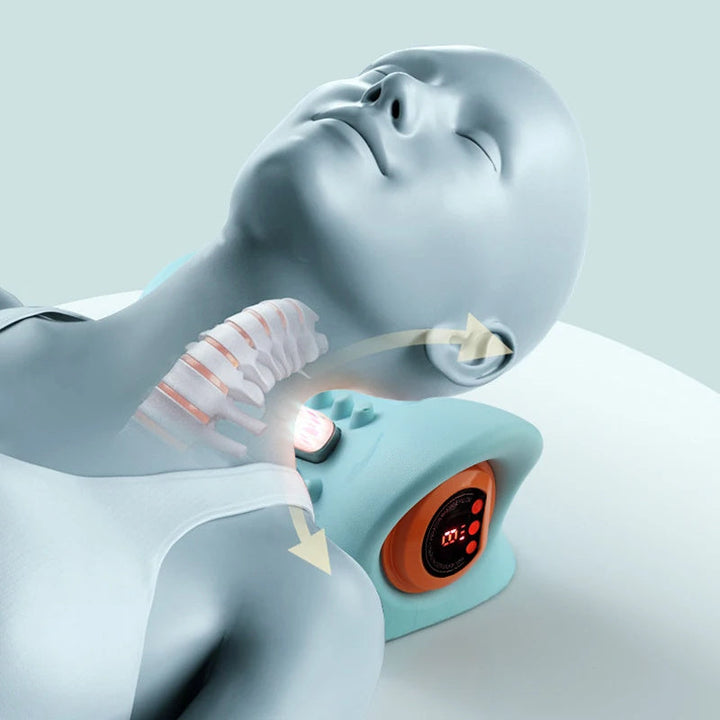 Ergonomic EMS neck massager with heat therapy, perfect for muscle recovery, posture support, and overall wellness.
