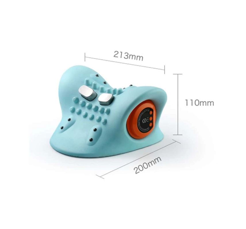 Compact EMS neck massager with TENS and heat therapy for muscle recovery, reducing stiffness and promoting wellness.