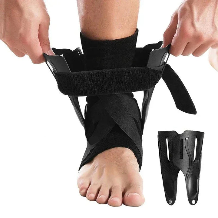 High-performance unisex ankle support brace, featuring double stabilizers for reliable joint protection.