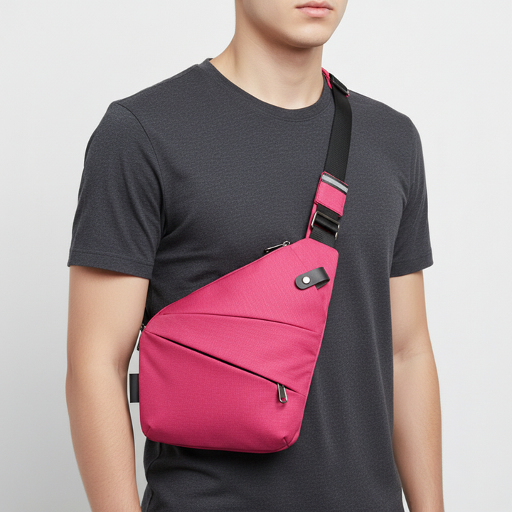 Breathable nylon polyester ergonomic shoulder bag, lightweight & secure for daily commuting.