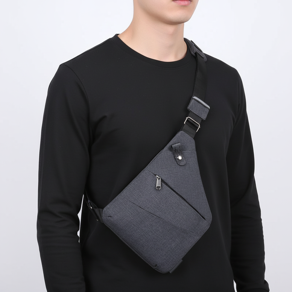Unisex Ergonomic Anti-Theft Shoulder Bag with Adjustable Strap