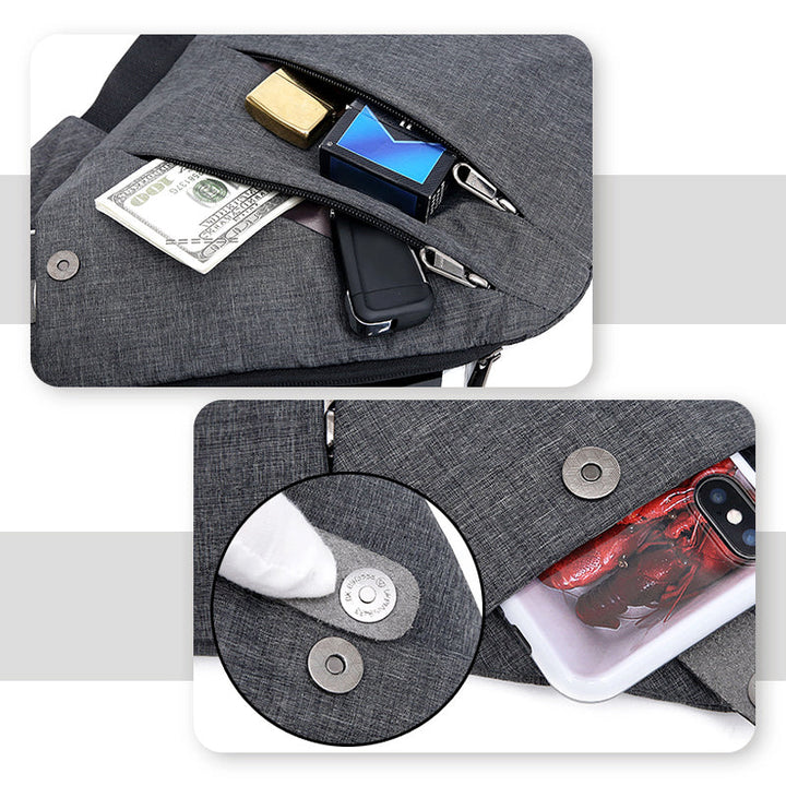 Unisex Ergonomic Anti-Theft Shoulder Bag with Adjustable Strap