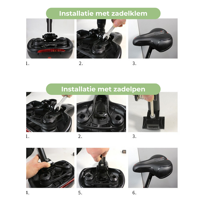 Bicycle saddle featuring ergonomic design for ultimate comfort and suspension to absorb shock on long rides.