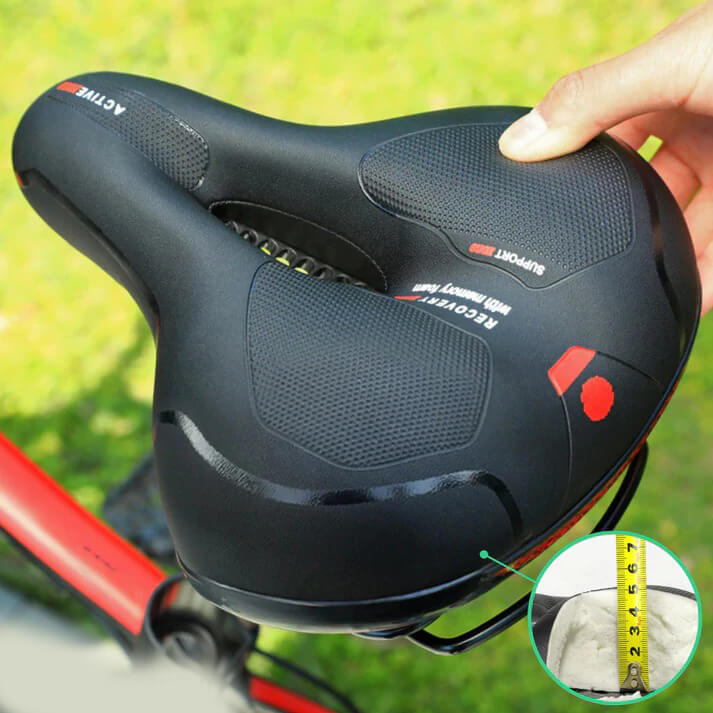 Durable, water-resistant bike seat with integrated reflector, perfect for road and mountain bikes.