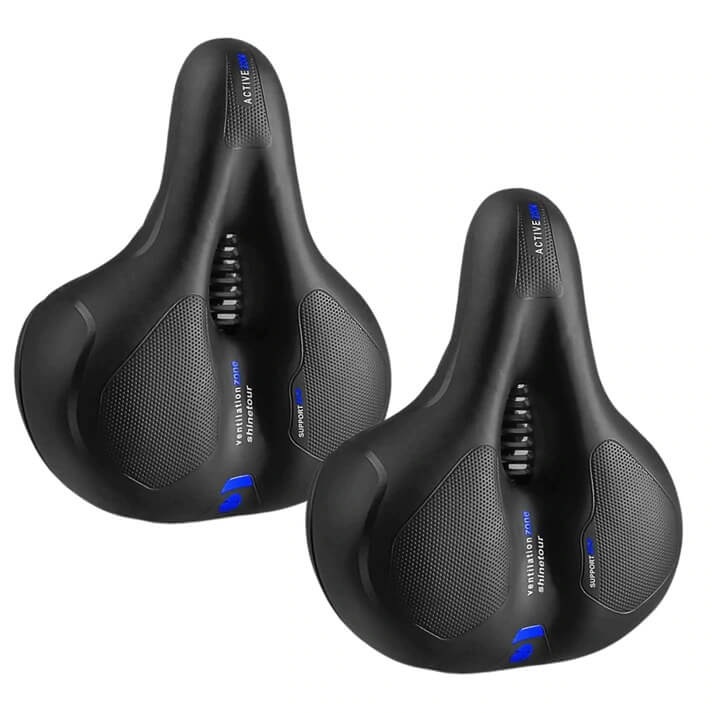 Unisex padded bike seat, water-resistant and durable. Ideal for pain-free mountain biking adventures.