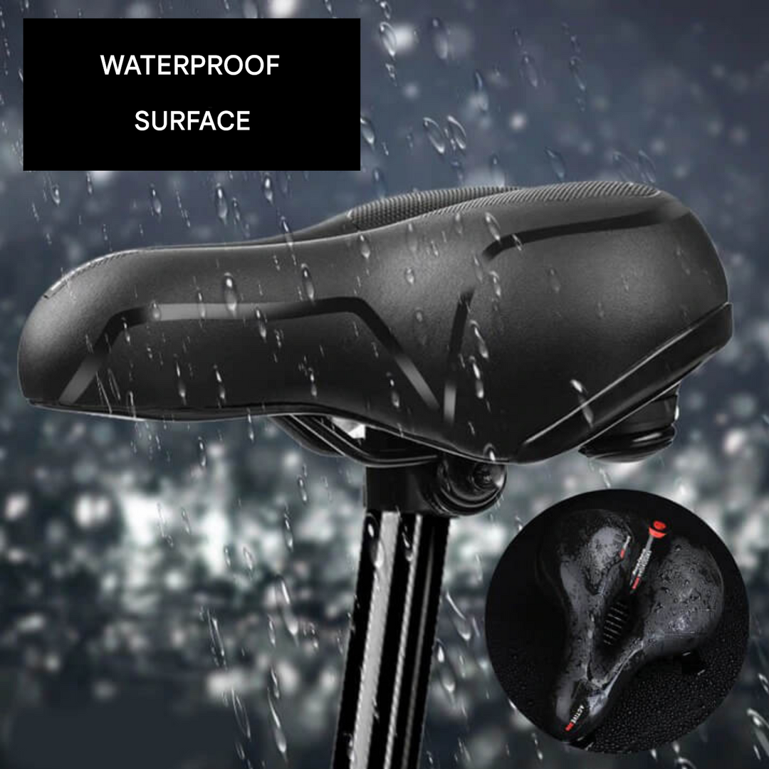 Comfort ergonomic bicycle saddle with thick padding & shock absorption for improved cycling experience.