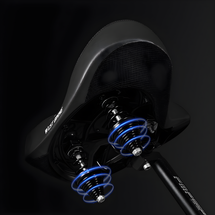 Pain-free cycling with this unisex ergonomic bike saddle. Memory foam & shock absorption for ultimate comfort.