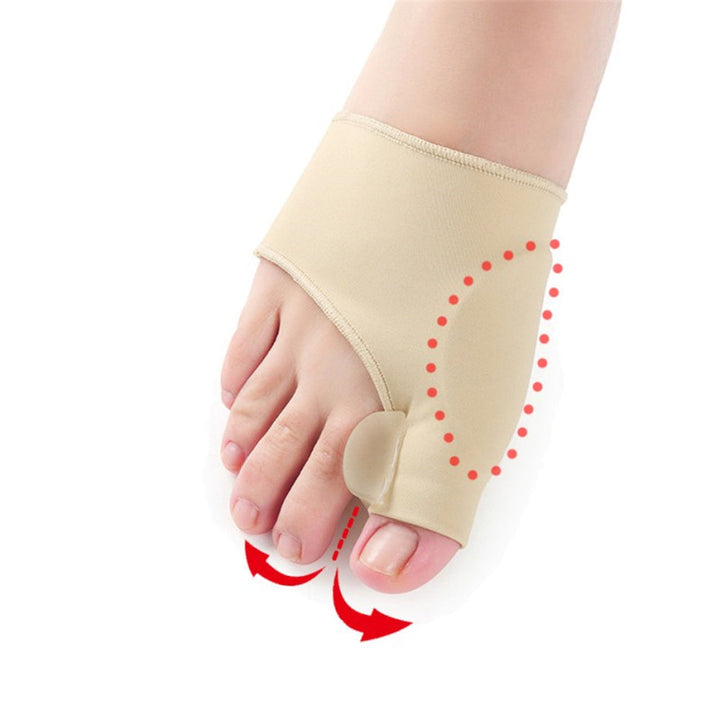 Comfortable orthotic splint bunion corrector worn on foot, designed for toe straightening & foot pain relief.