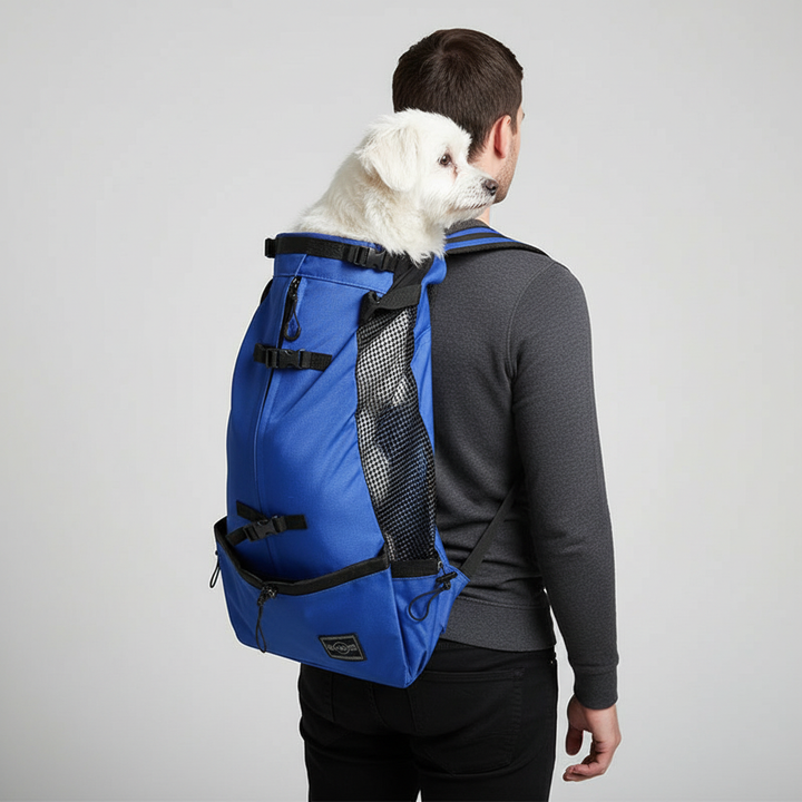 Interior view of the CompanionPack pet carrier backpack, soft lining for a small dog or puppy.