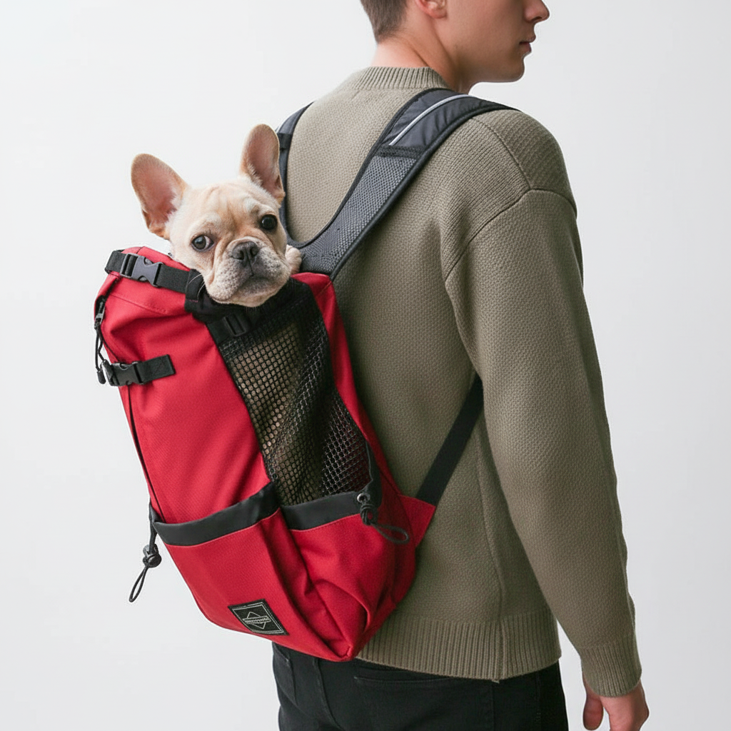 Variety of ergonomic dog carrying backpacks in different colors, suitable for diverse travel adventures.