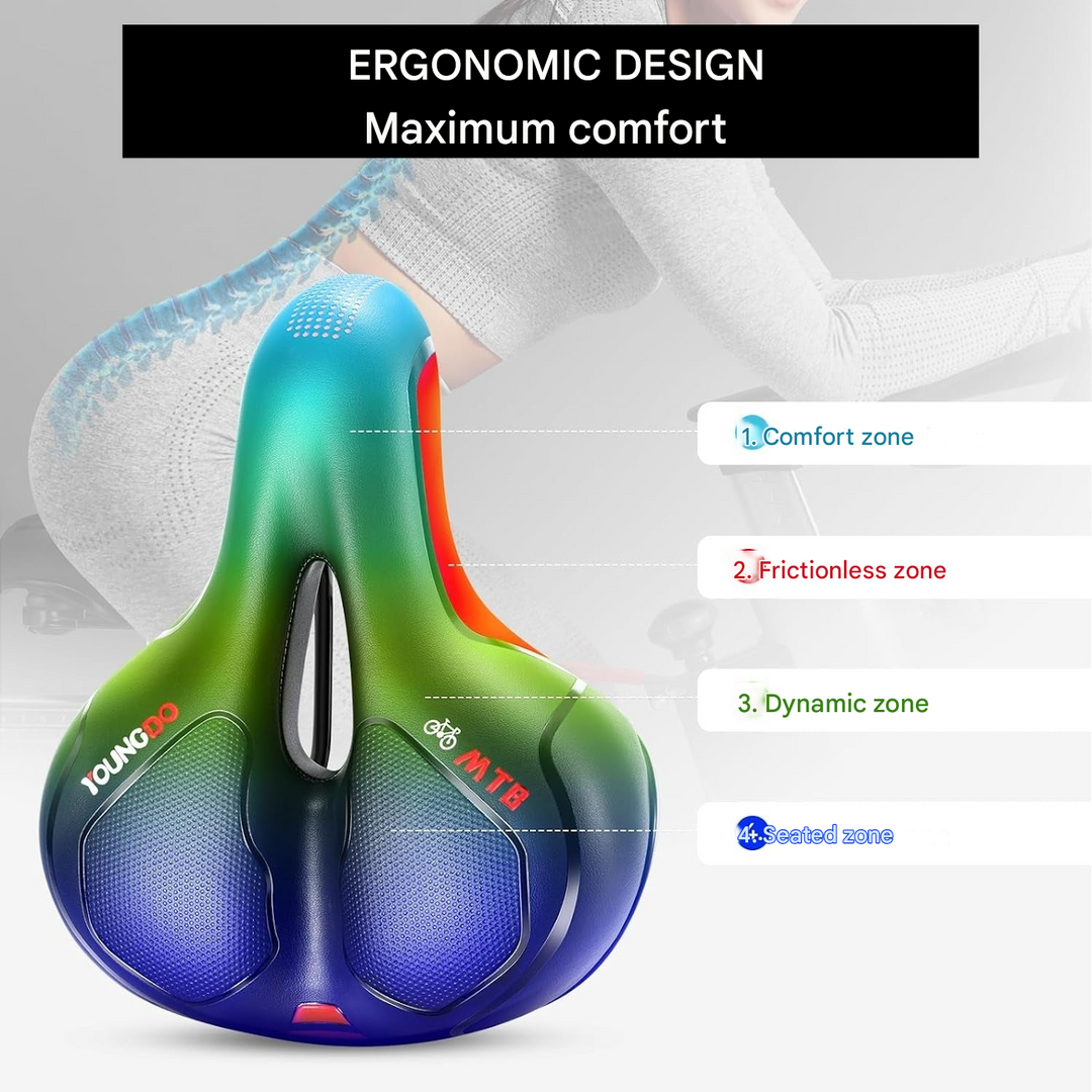 Pain-relief ergonomic unisex gel bike saddle, a vital bicycle accessory for enhanced cycling comfort.