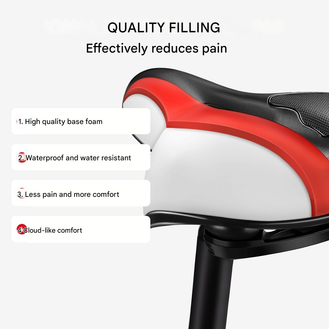 Upgrade your bicycle with this ergonomic gel bike saddle, delivering ultimate pain relief & cycling comfort.