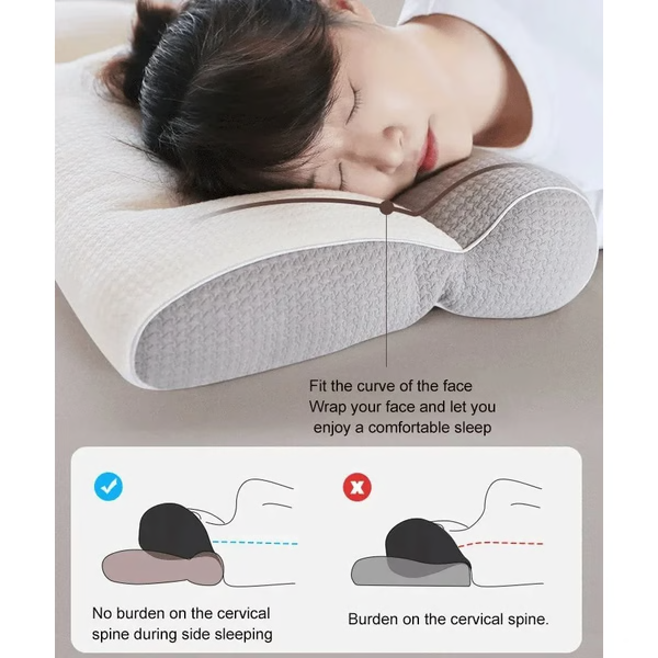 Experience deep sleep with this ergonomic goose down pillow. Offers excellent neck & cervical support for comfort.