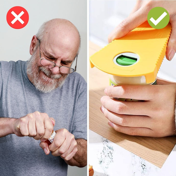 Comfortable ergonomic jar opener. Unisex easy-grip tool for bottles and jars, perfect for quick kitchen tasks.