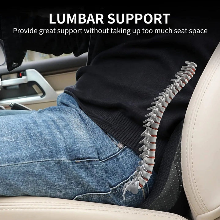 Unisex auto accessory: ergonomic memory foam car cushion for sciatica, back pain, & posture support.