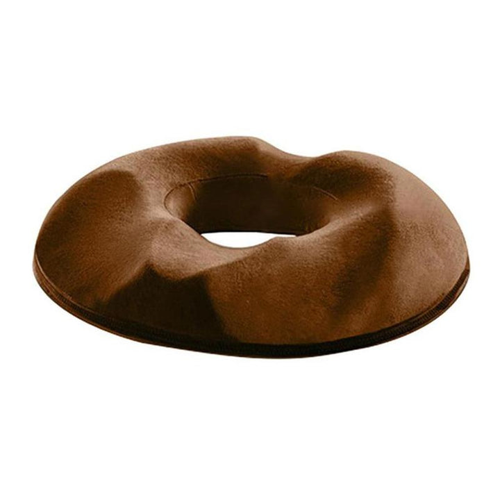 Memory foam donut cushion with hollow center, designed for tailbone and hemorrhoid pain relief