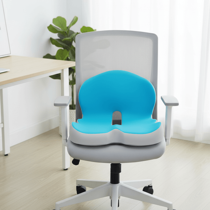 Unisex ergonomic memory foam seat cushion for back & posture comfort.