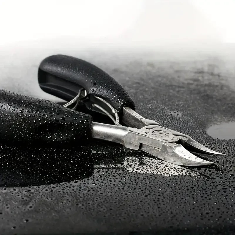 Precision toenail scissors with ergonomic handle, perfect for thick and ingrown nails. Essential nail care tool.
