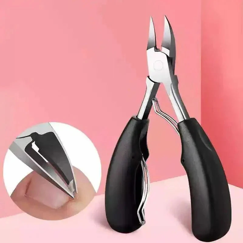 Heavy-duty stainless steel toenail scissors, designed for thick and challenging ingrown nails. Unisex foot care.