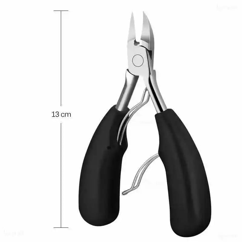 Unisex ergonomic nail clippers for effective treatment of thick and ingrown toenails. Durable stainless steel.