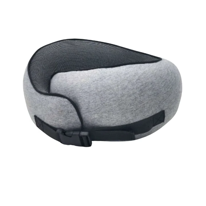 Comfortable unisex travel neck pillow, an ergonomic sleep aid for superior neck support on flights, car trips & journeys.