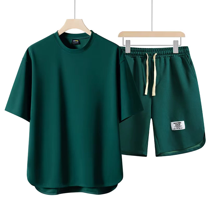 Unisex Essential Relaxed Lounge Set in soft cotton blend, perfect two-piece for ultimate comfort & casual wear.