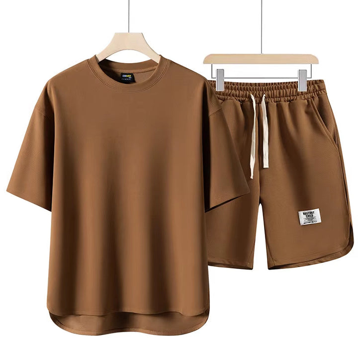 Breathable cotton blend unisex lounge set. Relaxed fit two-piece for ultimate comfort, perfect for casual or athleisure.