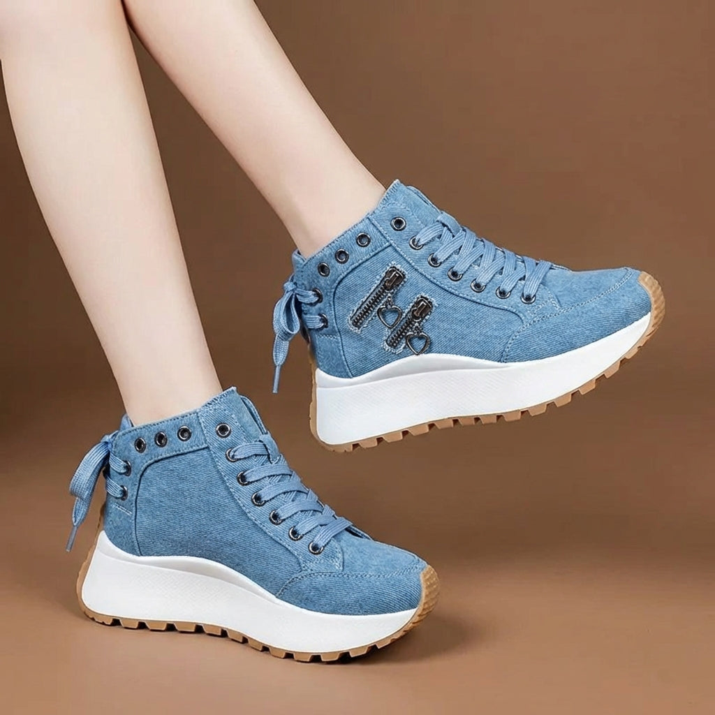 Blue unisex lace-up shoes for everyday comfort. Modern, stylish, and comfortable casual footwear for walking.