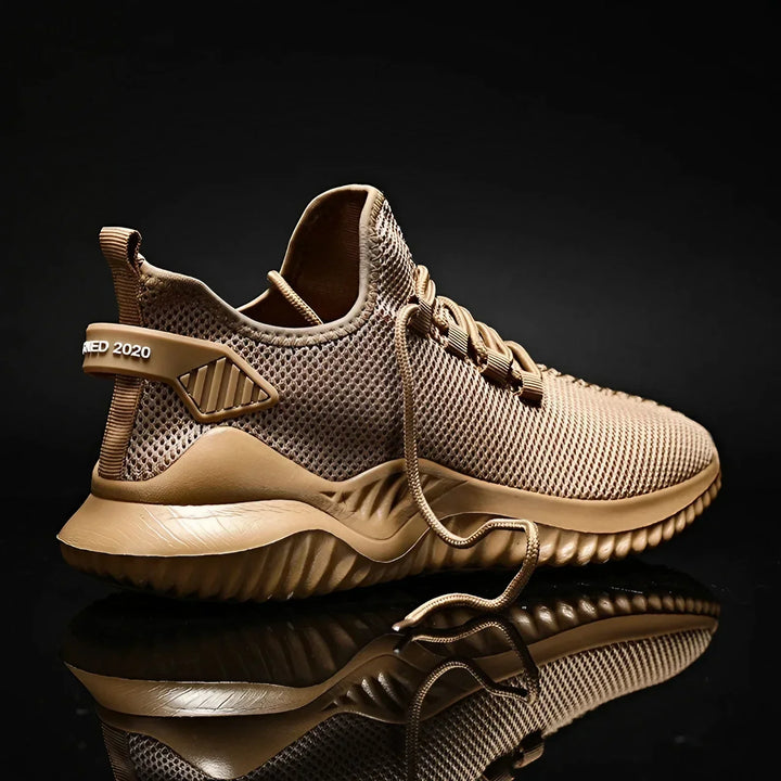 Side profile of lightweight unisex Everyday Comfort Sneakers, breathable mesh for all-day comfort.