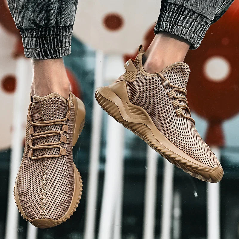 Person walking in versatile Unisex Everyday Comfort Sneakers, ideal for casual and outdoor activities.