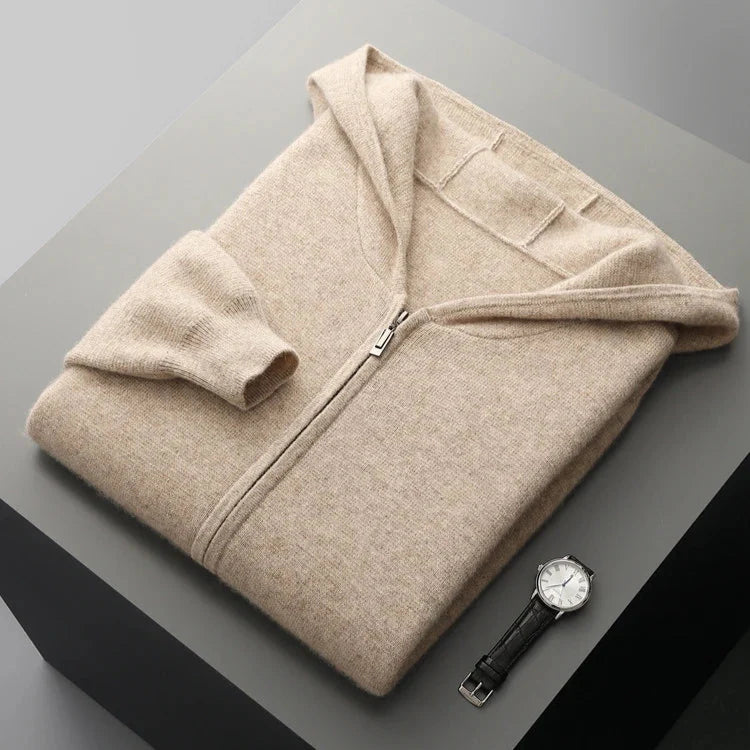 Front view of a stylish unisex full zip hoodie. Everyday comfort, perfect for casual & active wear.